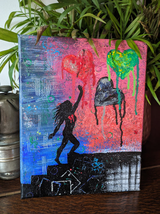 Broken hearted girl canvas